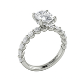 Classic Oval Engagement Ring with Floating Diamond Band