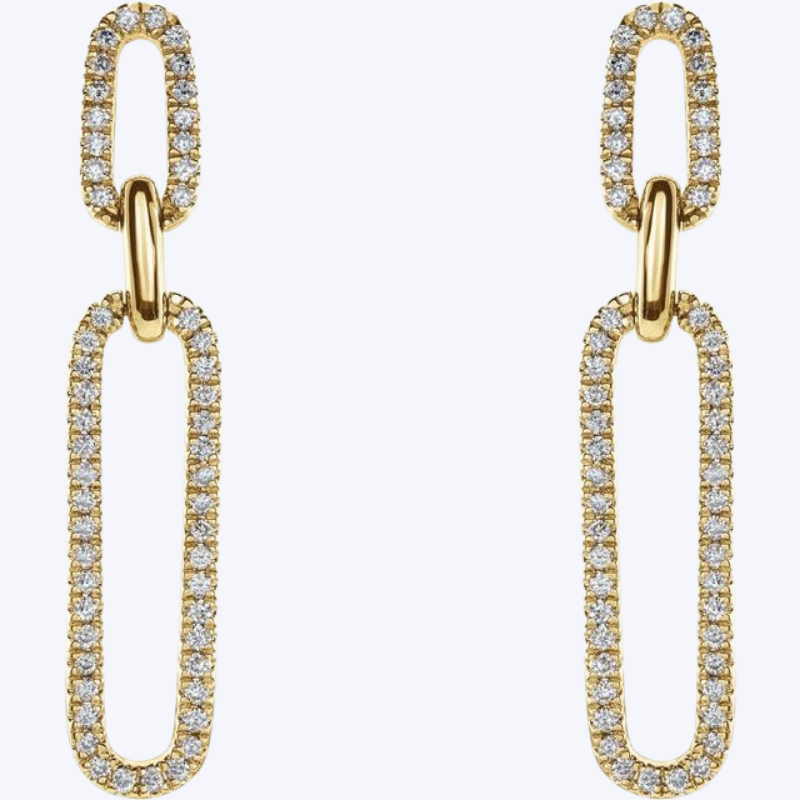Diamond Accented Link Earrings