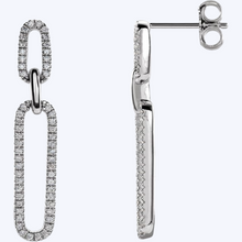 Load image into Gallery viewer, Diamond Accented Link Earrings
