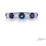 Alternating Cushion Cut Sapphires & Round Diamonds Anniversary Band
