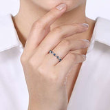 Alternating Round Diamond and Sapphire Ring