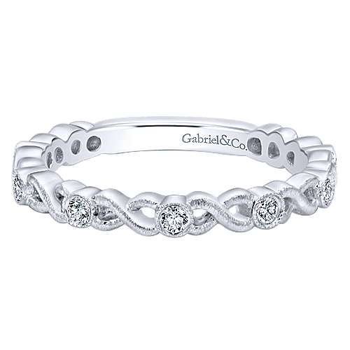 Twisted Bezel Set Stackable Diamond Band