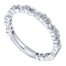 Load image into Gallery viewer, Twisted Bezel Set Stackable Diamond Band
