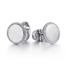 Load image into Gallery viewer, Sterling Silver Round Cufflinks with Twisted Rope Trim
