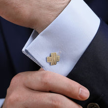 Load image into Gallery viewer, Triple Row Twisted Rope X Cufflinks
