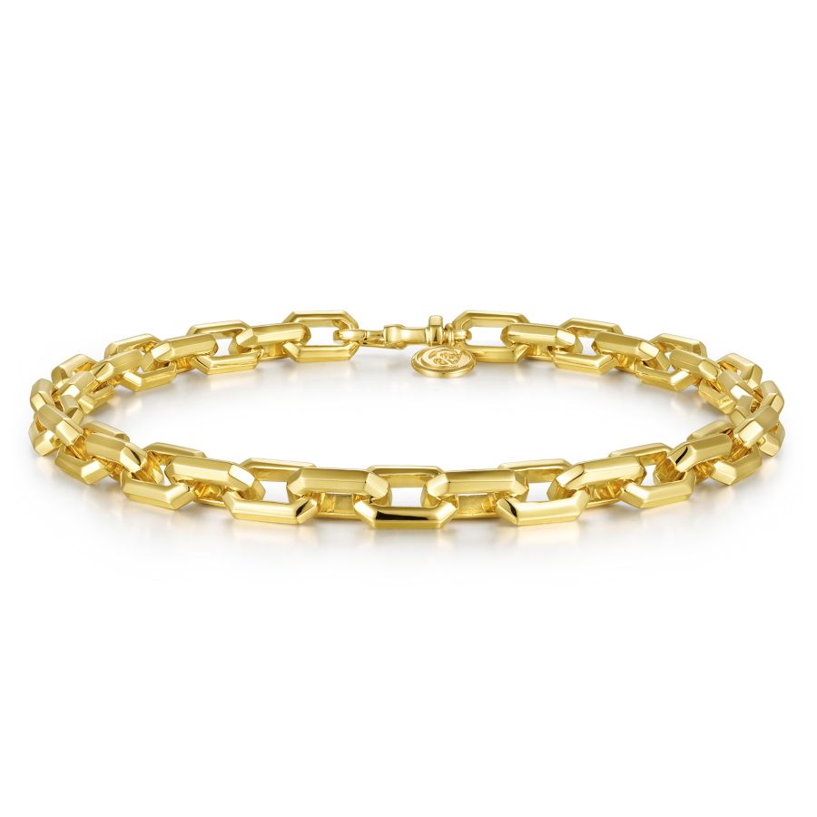 Faceted Gold Chain Bracelet