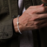 Sterling Silver Beaded Cross Bracelet