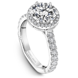 6 Claw Prong Halo & Diamond Shank Engagement Ring