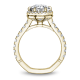 6 Claw Prong Halo & Diamond Shank Engagement Ring