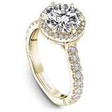 6 Claw Prong Halo & Diamond Shank Engagement Ring