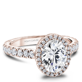 6 Claw Prong Halo & Diamond Shank Engagement Ring