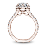 6 Claw Prong Halo & Diamond Shank Engagement Ring