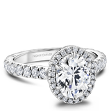 6 Claw Prong Halo & Diamond Shank Engagement Ring