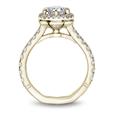 6 Claw Prong Halo & Diamond Shank Engagement Ring