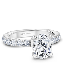 Load image into Gallery viewer, Accented Engagement Ring with Hidden Halo &amp; Diamond Shank (0.05ct Diamonds)
