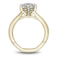 Load image into Gallery viewer, Claw Prong Milgrain Solitaire Engagement Ring with Hidden Halo
