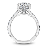 North-South-East-West Claw Prong Diamond Engagement Ring