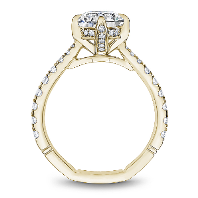 North-South-East-West Claw Prong Diamond Engagement Ring