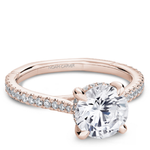 Load image into Gallery viewer, Claw Prong Diamond Accented Engagement Ring with Hidden Halo
