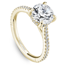 Load image into Gallery viewer, Claw Prong Diamond Accented Engagement Ring with Hidden Halo
