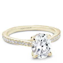 Load image into Gallery viewer, Claw Prong Diamond Accented Engagement Ring with Hidden Halo
