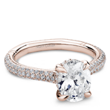 Triple Row Micro-Pavé Engagement Ring with a Hidden Halo
