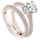 Triple Row Micro-Pavé Engagement Ring with a Hidden Halo