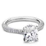 Triple Row Micro-Pavé Engagement Ring with a Hidden Halo