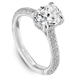 Triple Row Micro-Pavé Engagement Ring with a Hidden Halo