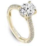 Triple Row Micro-Pavé Engagement Ring with a Hidden Halo