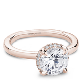 Claw Prong Scalloped Pavé Halo Engagement Ring