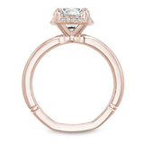Claw Prong Scalloped Pavé Halo Engagement Ring
