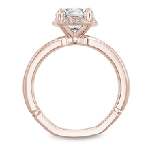 Load image into Gallery viewer, Claw Prong Scalloped Pavé Halo Engagement Ring
