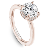 Claw Prong Scalloped Pavé Halo Engagement Ring