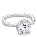 Claw Prong Scalloped Pavé Halo Engagement Ring