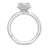 Claw Prong Scalloped Pavé Halo Engagement Ring