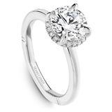 Claw Prong Scalloped Pavé Halo Engagement Ring