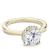 Claw Prong Scalloped Pavé Halo Engagement Ring