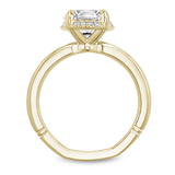 Claw Prong Scalloped Pavé Halo Engagement Ring