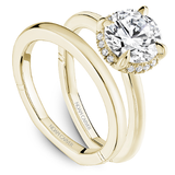 Claw Prong Scalloped Pavé Halo Engagement Ring