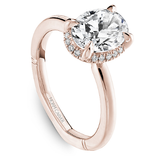 Claw Prong Scalloped Pavé Halo Engagement Ring