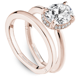 Claw Prong Scalloped Pavé Halo Engagement Ring