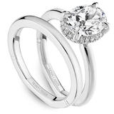 Claw Prong Scalloped Pavé Halo Engagement Ring