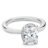 Claw Prong Scalloped Pavé Halo Engagement Ring