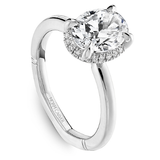 Claw Prong Scalloped Pavé Halo Engagement Ring