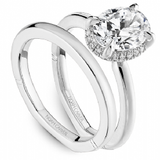 Claw Prong Scalloped Pavé Halo Engagement Ring