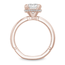 Load image into Gallery viewer, Claw Prong Solitaire Engagement Ring with Hidden Halo
