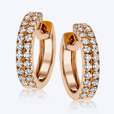 Double Line Diamond Hoops