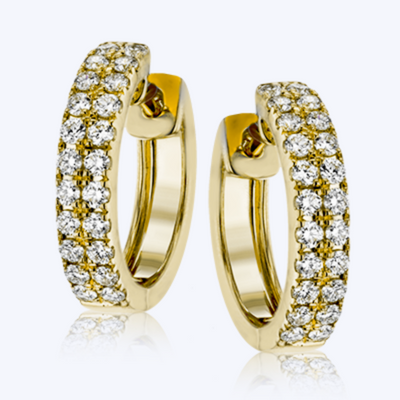 Double Line Diamond Hoops