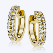 Load image into Gallery viewer, Double Line Diamond Hoops
